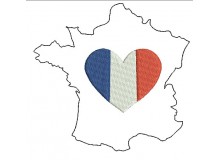 Stickdatei - Frankreich Herz